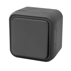 Bura – jednopolna instalacijska sklopka 10A 250V IP55, antracit