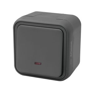 Bura – tipkalo s indikacijom 10A 250V IP55, antracit