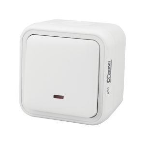 Bura – tipkalo s indikacijom 10A 250V IP55, bijela