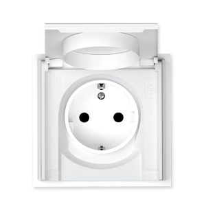 Adria – schuko utičnica s poklopcem, IP44, bijela