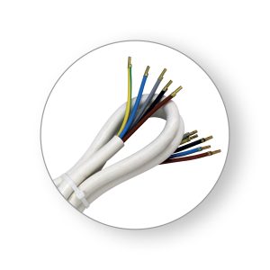 Priključni kabel za stalni priključak H05VV-F 5G2,5 L=1,5 m, bijeli