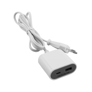USB punjač s kabelom, A+C 3.5A 17.5W, 1.5m, bijeli