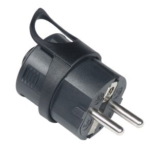 Utikač šuko ravni 16A 250V crni