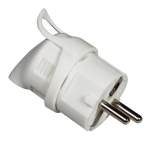Utikač šuko kutni 16A 250V bijeli