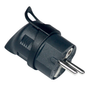 Utikač šuko kutni 16A 250V crni