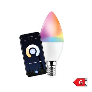 WiFi LED žarulja C37, 5,5W, 400 lm, RGB, CCT, E14