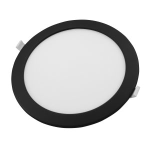 LED panel 24W, okrugli ugradbeni, CCT sklopka, crni
