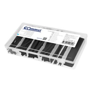 Heat shrinking tubings, black, 100pcs
