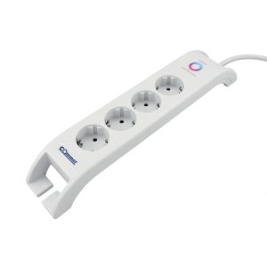 Utičnica 4-struka + 2xUSB-A s prenaponskom zaštitom  H05VV-F 3G1,5 L=2m, bijela